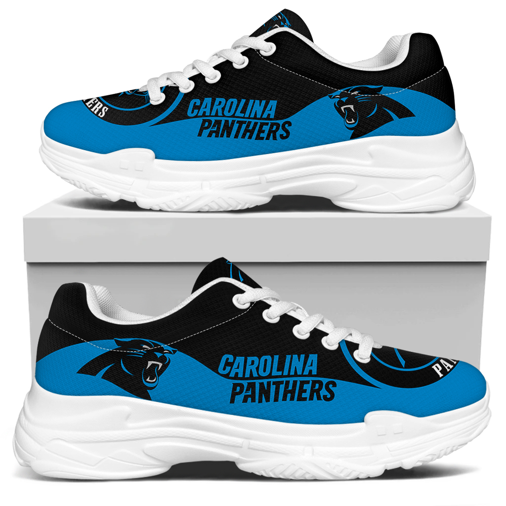 Women's Carolina Panthers Edition Chunky Sneakers With Line 002 Women's Carolina Panthers Edition Chunky Sneakers With Line 002